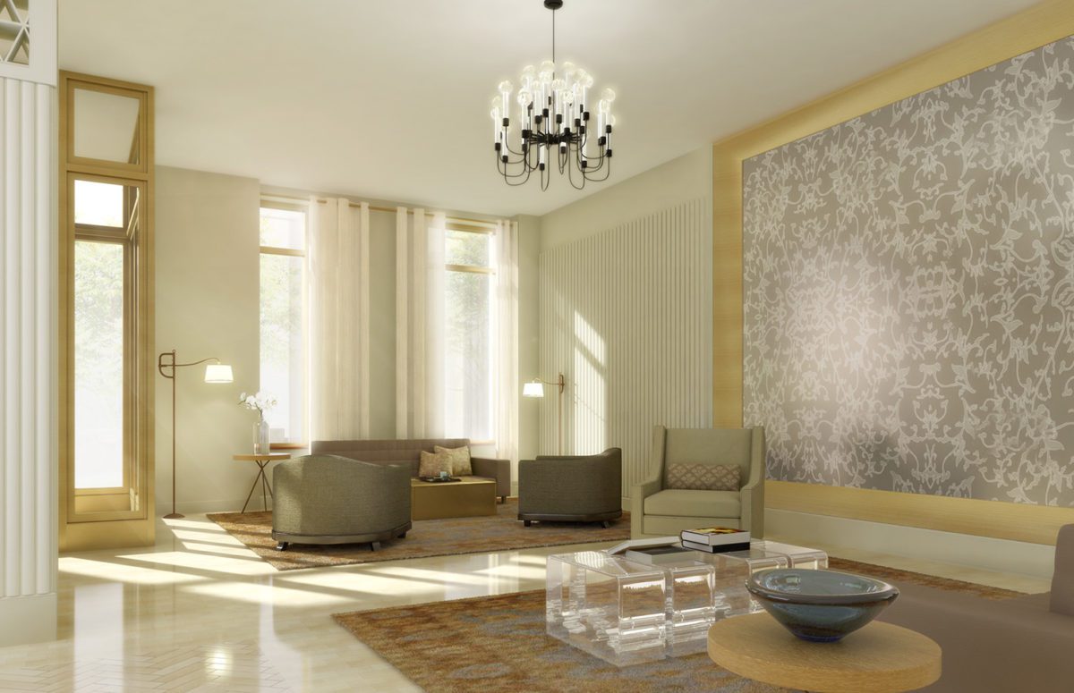 West Park lobby seating in Brown and Beige Tones