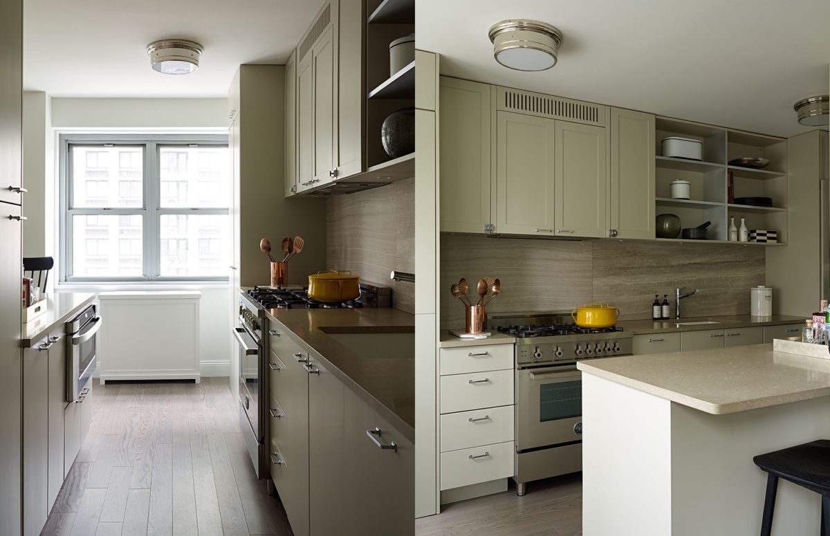 Light Khaki-Colored Kitchen with Wooden Parquet