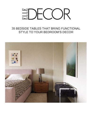 Elle Decor Cover : "35 Bedside Tables That Bring Functional Style to Your Bedroom's Decor", Oct. 7, 2016
