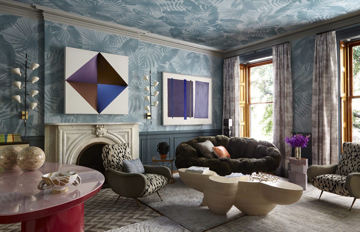 Light Blue Wallpaper Living Room