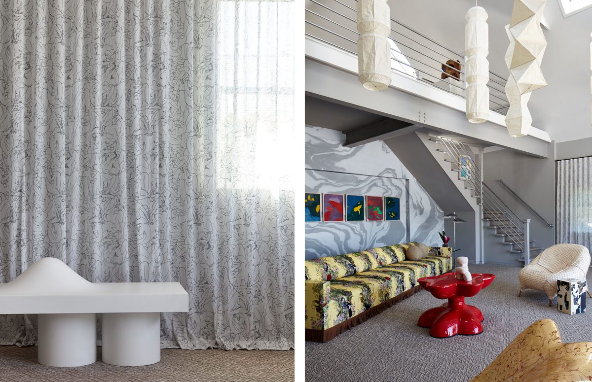 White Transparent Curtains with Repetitive Patterns and A View of A Living room from The Winter Show ’21 Exhibition