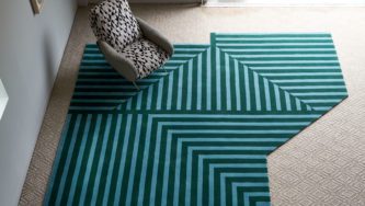 F Collection Striped Modern Greek Rug