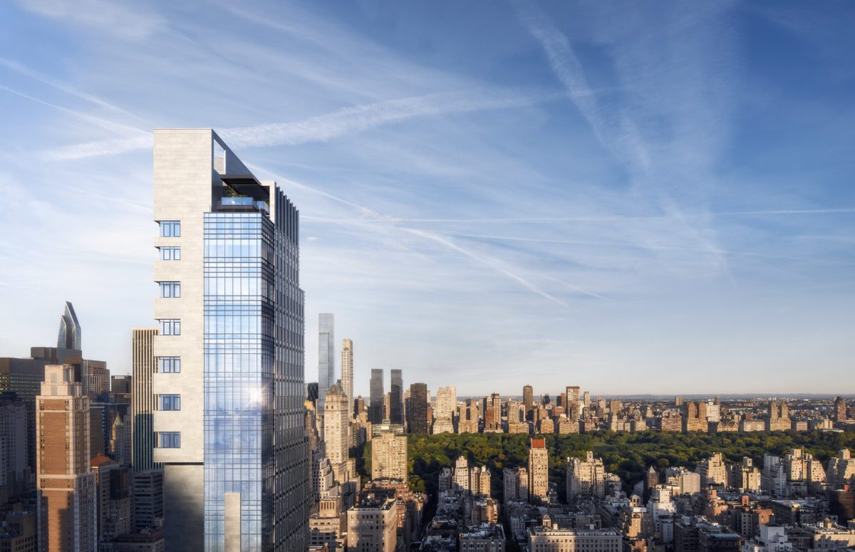 Outdoor view of NYC buildings and skyscrapers and The Central Park