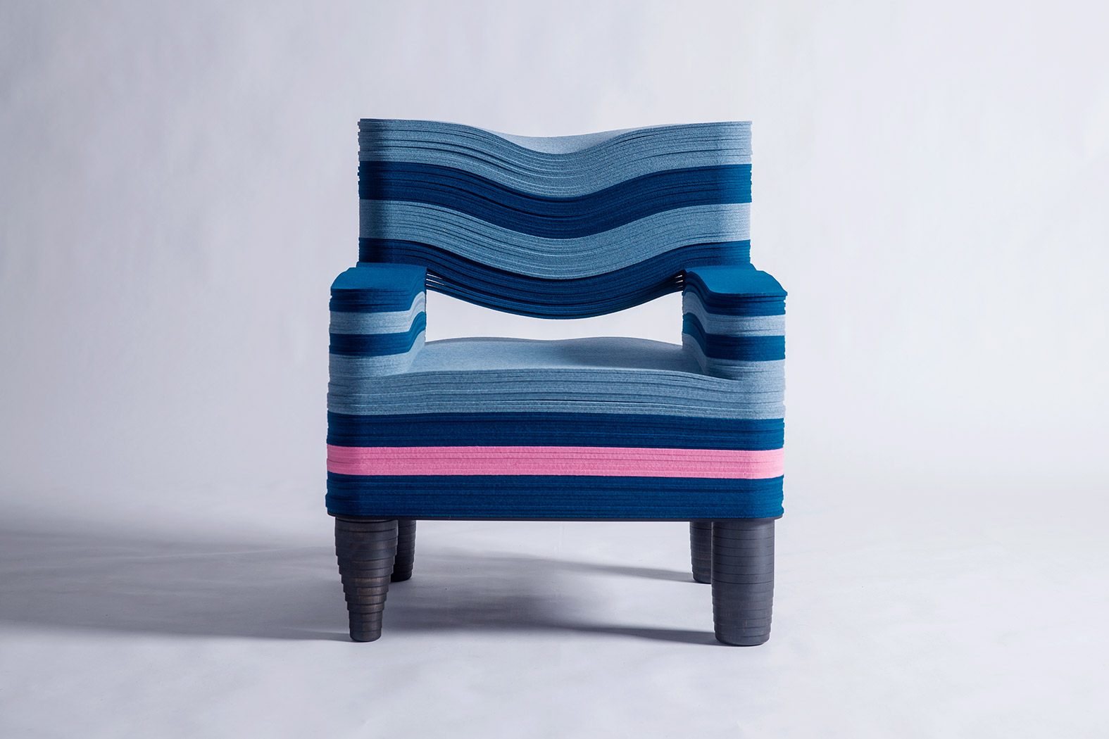 Blue Stripe Arm Chair
