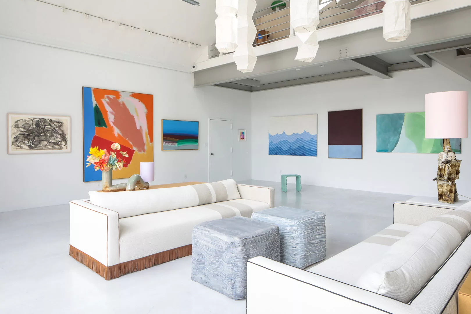 Abstract expressionist paintings at Hamptons gallery