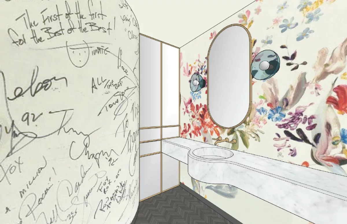 POWDER ROOM PROGRESS DRAWING